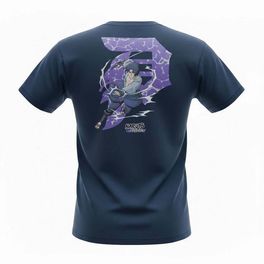 Primitive Naruto Shippuden Sasuke Graphic T Shirt Navy Blue Anime Tee Mens Large